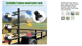 Catr0001 Carod Weed Eater Rack For Open Trailer 3 Place Trimmer Racks Weedeater Enclo
