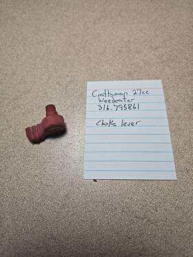 316.705861 Craftsman 27cc Weedeater Choke Rod Knob