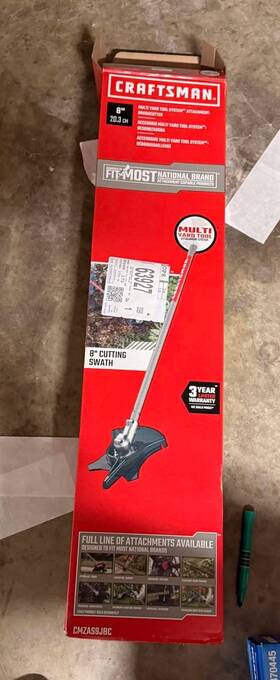 Cmzass9jbc Craftsman 8-in Brush Cutter Attachment Customer Return