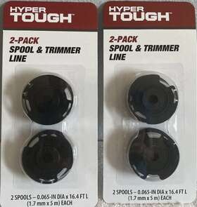 Hyper Tough 886098002306 2x 2-pack Spool And Trimmer Line Replacement .065 Inch X 16.4ft New Hyper Tough 886098002306 2x 2-pack Spool And Trimmer Line Replacement .065 Inch X 16.4ft New