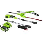 Psph40b210 Greenworks Cordless Pole Hedge Trimmer Saw Combo 841821023669