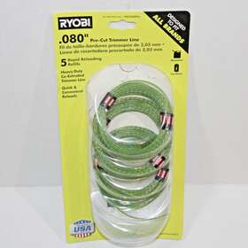 Ryobi 046396033086 .080 Inch Pre-cut Trimmer Line 4 Rapid Load Refills Free Usa Shipping