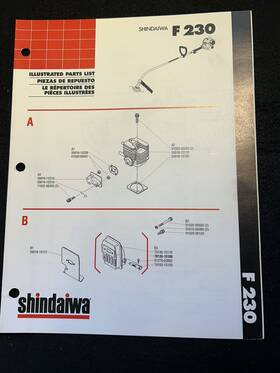 60345 Shindaiwa 1993 F230 Trimmer Illustrated Parts List #