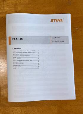Fsa135 Stihl Fsa 135 Battery Trimmer Parts Illustrated Diagram List Manual