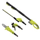 Sun90959 Sunjoe Combo Pole Saw String Hedge Trimmer Cordless 827155090959