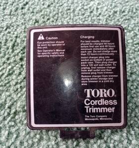 Cl-71c Toro Cordless Weed Trimmer Back Cover Used