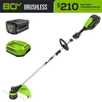 Greenworks 80V 16" Brushless String Trimmer Weed Eater W/ Battery & Charger Kit. Fixed Price $269.99.