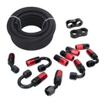 Fuel Line Kit Braided Nylon Hose 4AN 6AN 8AN 10AN Cpe 10FT 20FT Black Red. Fixed Price $95.99.