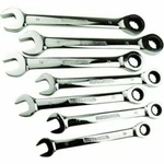 7 Piece Mechanic Metric Chrome Vanadium Steel Ratcheting Wrench Tool Set. Fixed Price $29.95.