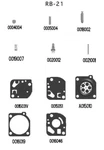 Genuine Oem Zama Part # RB-21 Kit; Fits Specific C1U Carburetors. Fixed Price $12.99.