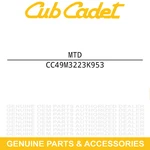 Mtd 49M3223K953 613223 Edger Blade Cub Cadet Troy-bilt. Fixed Price $16.95.