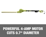 Sun Joe Corded Electric Hedge Trimmer 4 Amp 21" Dual-action Steel Blade. Fixed Price $100.00.
