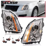 Hecasa Halogen Pair Headlight For Cadillac Cts 08-15 Left And Right With Bulbs. Fixed Price $156.63.