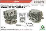 61070072A Kit Cilindro & Piston Efco 8250 TG2600XP Trimmer Chainsaw. Fixed Price $115.76.