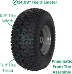 Marastar 21446-2PK 15X6.00 Front Tire Assembly Replacement Craftsman Pieces. Fixed Price $40.00.