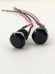 12 Mm Push Button High Head Black Momentary Switch With 6 Inches Wires 5-24 V. Fixed Price $10.99.