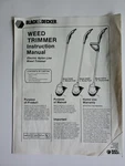 1985 Black & Decker Weed Trimmer Instruction Manual. Fixed Price $43.89.