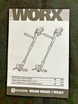 Worx Grass Trimmer/edger Owner's Manual For Models WG160, WG160.1, WG167. Fixed Price $9.99.