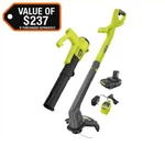 Ryobi One+ 18V Cordless Trimmer/edger And Blower/sweeper Combo Kit PCLCK201K. Fixed Price $86.44.