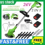 Electric Cordless Grass String Trimmer Lawn Edger Weed Wacker Cutter + 2 Battery. Fixed Price $36.59.