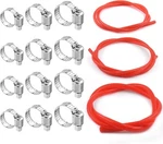 Glarks 15 Pc. 4-10MM Red Silicone Vacuum Tube Hose Line W/ Clamps. Fixed Price $21.88.