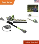 Earthwise 4.5 Amp 2-IN-1 Convertible Pole Hedge Trimmer 18" Blade, Green. Fixed Price $199.99.