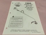 Hoffco 1989 Parts List Grass Trimmer GT210. Fixed Price $24.99.