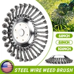 8/10" Steel Wire Weed Brush Trimmer Head Tool Wheel Garden Lawnmower Grass Cuter. Fixed Price $29.91.