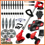 Red Electric Cordless Grass Garden Edger Cutter W/2 4.0 Battery. Fixed Price $45.59.