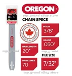 Oregon 20" In. Chainsaw Bar & E70 Echo Poulan Craftsman Mcculloch Pro Mac. Fixed Price $36.88.