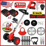Electric Cordless Grass String Trimmer Lawn Edger Weed Wacker Cutter + 2 Battery. Fixed Price $143.57.