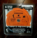 Forester 8" Brush Blade Tooth X 1" Arbor- Fits Most Gas & Electric Trimmers. Fixed Price $17.94.