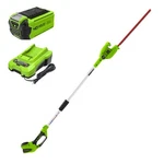 Greenworks 40V 20 Inch Pole Hedge Trimmer With 2AH Battery And Charger. Fixed Price $199.99.