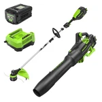 Greenworks 80V Cordless Brushless 16" String Trimmer & 700 Cfm Blower Combo Kit. Fixed Price $399.99.
