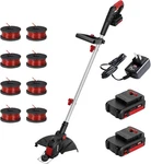 Mzk 20V 12" Cordless Grass Trimmer & Edger W/ Batteries + 8 Spools. Fixed Price $89.00.