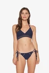 Robin Piccone Clarissa Crochet Loop Tie Side Hipster Bottom Navy Size 3671. Fixed Price $22.05.