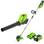 Greenworks G-max 40V Cordless String Trimmer And Leaf Blower Combo Pack, 2.0AH. Fixed Price $163.90.