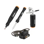 WX993L Worx 20V (3) Pc Makerx Kit: Rotary Tool, Wood/metal Crafter, Air Brush-cr. Fixed Price $119.99.