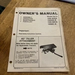 Mtd Model 199-956A & 199-981A 40 Tiller Attachment Owners Manual. Fixed Price $11.40.