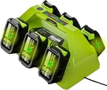 6-PORT Simultaneous Charger For Ryobi 18V One+ Batteries Fast Charging Station. Fixed Price $86.99.
