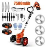 Electric Cordless Grass String Trimmer Lawn Edger Weed Wacker Cutter + 2 Battery. Fixed Price $43.98.