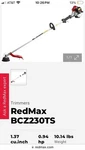 Redmax BCZ230TS Commercial String Trimmer (auth Dealer). Fixed Price $399.99.