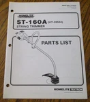 Homelite ST-160A String Trimmer Parts List Catalog Manual Book 17932 UT-20534. Fixed Price $6.00.
