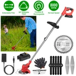 Electric Cordless Grass String Trimmer 650W Lawn Edger Weed Cutter W/ 2 Battery. Fixed Price $15.70.