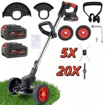 Cordless Electric Grass String Trimmer Lawn Edger Weed Wacker Cutter + 2 Battery. Fixed Price $35.00.