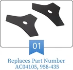 Pack AC04105 8" Tri-arc Brush Cutter Blade For Royobi Expand-it Models RY254BC. Fixed Price $10.00.