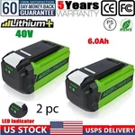 2PACK 6.0AH For Greenworks G-max Lithium Battery 29472 29462 29252 20202 40V Us. Fixed Price $69.99.