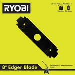 Ryobi 8 In. Replacement Edger Blade. Fixed Price $14.99.