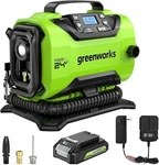 Greenworks 24V Portable Air Compressor Cordless Tire Inflator Maximum 160 Psi. Fixed Price $214.53.