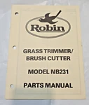 Robin Grass Brush Cutter Model NB231 Parts Manual Original Oem Illustrated 1988. Fixed Price $19.95.